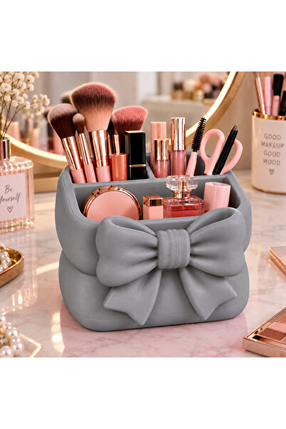 PİYATECH Bowknot Makeup Organizer with 3 Compartments – Cosmetic, Jewelry, an...