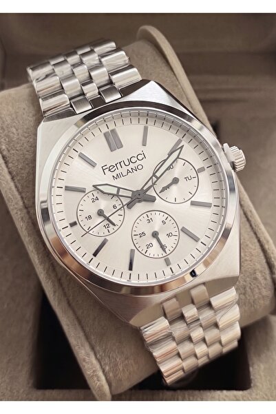 Ferrucci Men's Functional Metal Mesh Cord Wristwatch with 2 Year Warranty