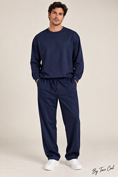 Tarz Cool Erkek Oversize %100 Oyşo Bisiklet Yaka Sweatshirt Bol Paça Alt Üst ...