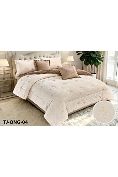 Moon 6-Piece Bedding Set Nefren Winter Filling Medium Soft Velvet with Elegan...