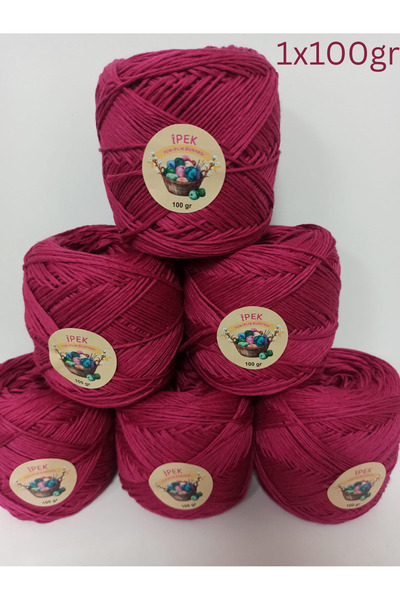İPEK YÜN İPLİK DÜNYASI Bambu Koton Örgü İpi (Koyu Fuşya) 100gr