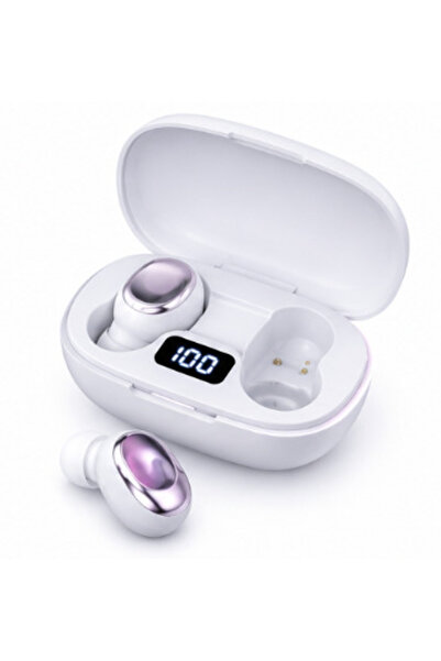PRİZE Căști wireless TWS Y02 Bluetooth cu carcasă de încărcare și microfon in...