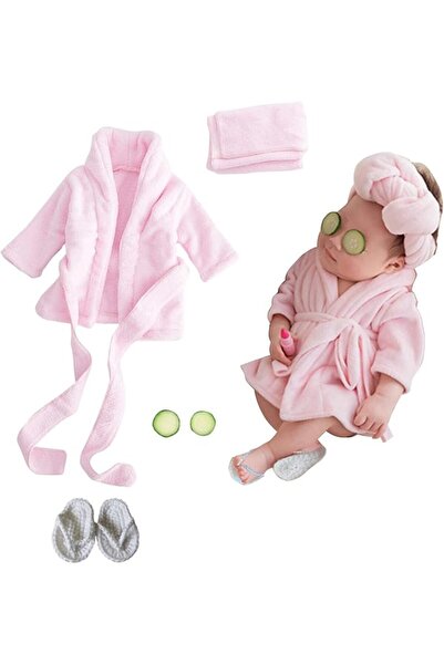 SPOKKI Newborn Photography Props Baby Girl 5 PCS Bathrobes Bath Towel Outfit ...