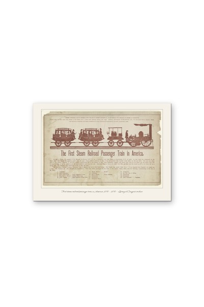 OEM Poster Carton 250g A4, Primul tren de pasageri cu abur din America 1870, ...