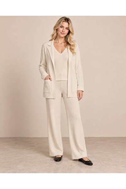 MAY MARA Women's steel cardigan blouse 3-piece knitwear set