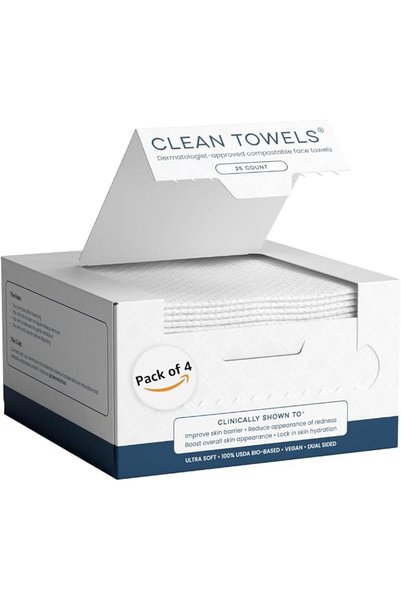 CLEAN SKIN CLUB مناشف نظيفة، منشفة وجه معتمدة من قبل أطباء الجلدية وصالحة للا...