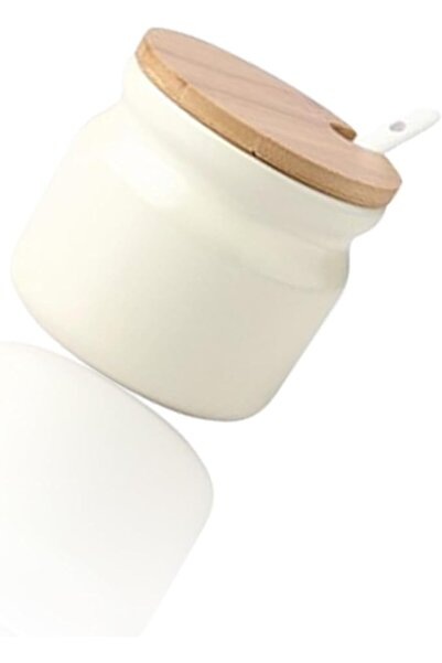 Sweet seven Sweet Sven White Ceramic Spice Jar ® , 300ml with Lid and Spoon, ...