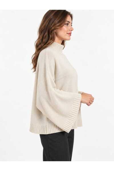 ASEZ BUTİK ZERAFETİN ADRESİ Asez Boutique Women's Turtleneck Bat Sleeve Oversize Knitwear Sweater