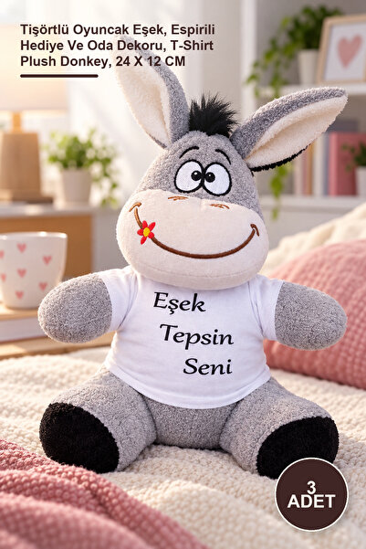 Yenilig 3 Plush Donkeys – Toy Donkey with T-Shirt, Spirited Gift and Room Dec...
