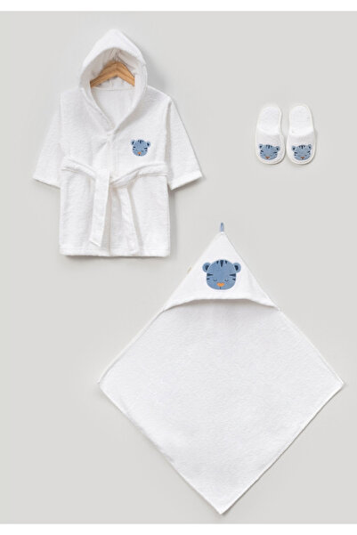 Cherub Baby Yenidoğan Bebek Havlu Bornoz Seti Organik - Bebek Doğum Hediyesi