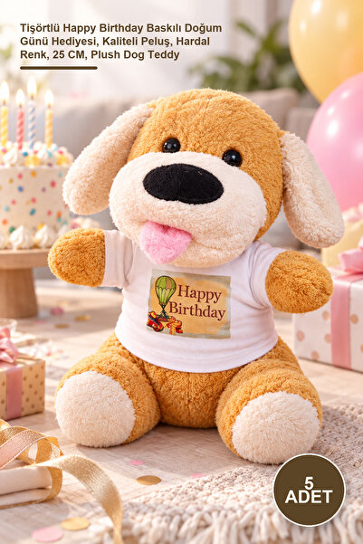 Yenilig 5 Pieces Plush Toy Dog - Happy Birthday Printed Birthday Gift with T-...