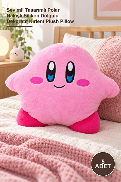 Yenilig 5 Pieces of Kirby Plush Pillow – Decorative Throw Pillow with Cute De...
