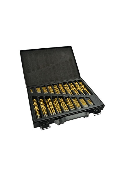 GEKO Set de 170 de burghie HSS TIN pentru găurirea metalului, cutie de scule ...