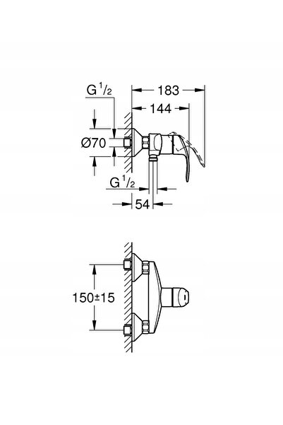 Grohe Baterie de duș monocomandă Eurosmart 33555002