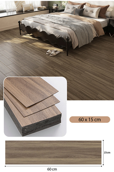 Bien Home 11 Adet, 60x15 Cm 1 m² Açık Gri Meşe, Gri-Bej Tonlarında Esnek Yıkanabilir Kesilebilir Silinebilir Zemin Duvar Parke Yer Döşemesi Kendinden Yapışkanlı PVC Zemin Kaplaması -Z003