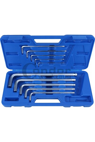 CONDOR Chei imbus 3,0–17 mm cu bilă, 10 bucăți, EXTRA LUNGI
