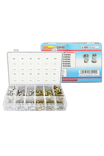 richmann Șuruburi NITON 300 bucăți, din oțel și aluminiu, FI M3-M10, carcasă ...
