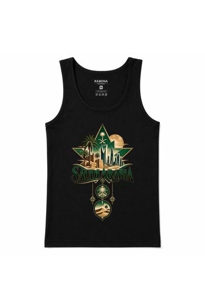 Rabona Fashion Saudi Arabia Golden Star Riyadh Skyline Graphic Tank Top