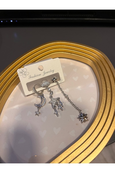 gozdeasutayaccessory Silver Color Triple Earrings