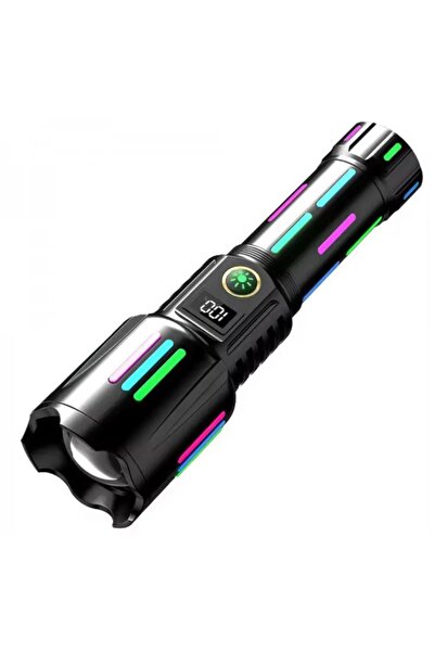 Mihai Lanterna tactică portabilă L550 cu baterie de 26650mAh, încărcare USB T...