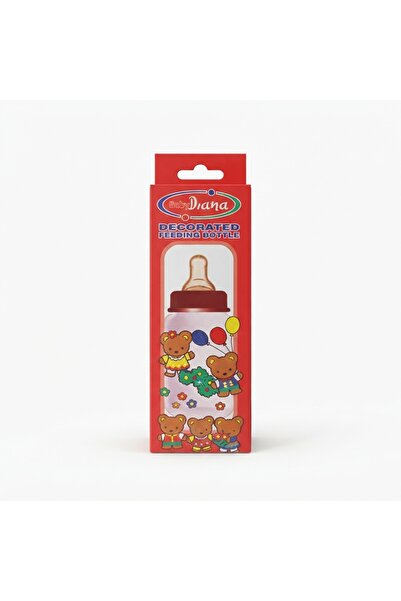 Baby Diana Red Decorated Feeding Bottle 140ml, Baby Milk Feeding Bottle For E...