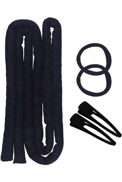 ALMEKAQUZ Heatless Curling Rod Headband, 63inch Black Long Heatless Curls Hea...