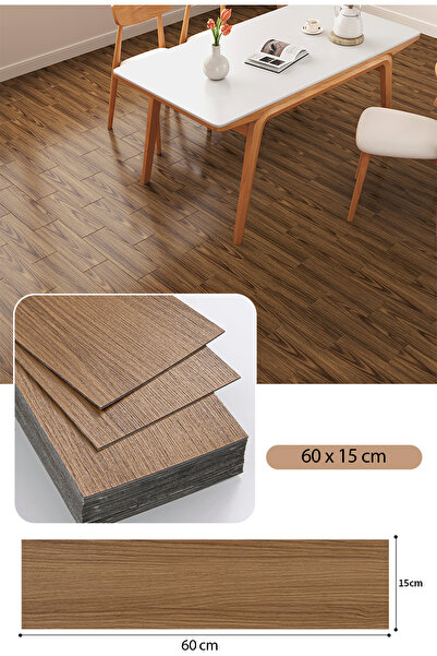 Bien Home 11 Adet, 60x15 Cm 1 m² Açık Gri Meşe, Gri-Bej Tonlarında Esnek Yıkanabilir Kesilebilir Silinebilir Zemin Duvar Parke Yer Döşemesi Kendinden Yapışkanlı PVC Zemin Kaplaması -Z003