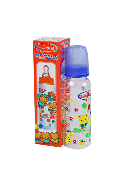Baby Diana Red Decorated Feeding Bottle 250ml With Anti-Colic Air-Valve Nippl...