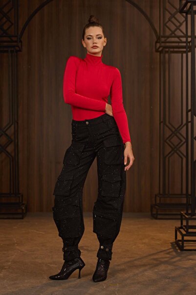 NOK İSTANBUL Iconic Femme Vibe Diamond Pants Black