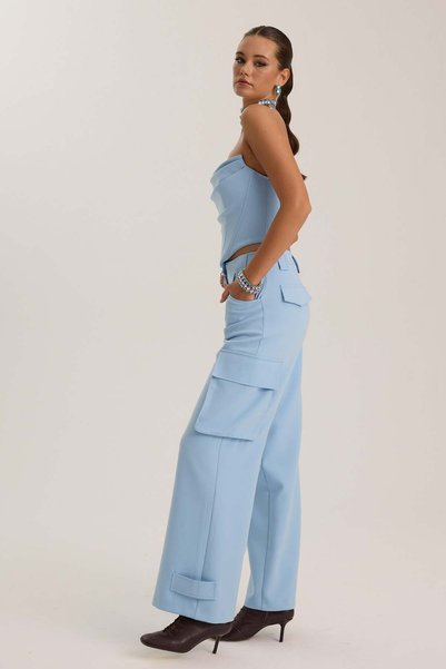 NOK İSTANBUL Iconic Starborn Cargo Pants Blue