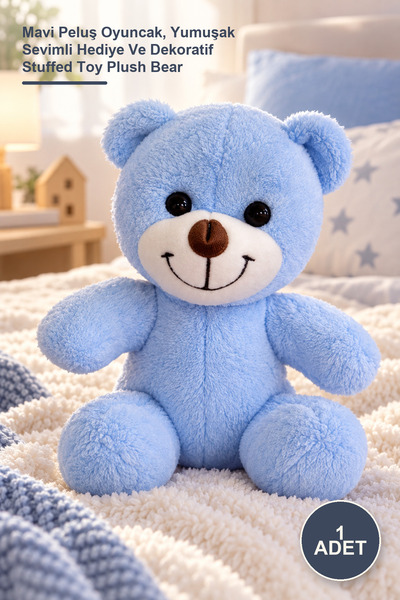 Yenilig 1 Piece Plush Bear – Blue Plush Toy, Soft and Adorable Gift and Decor...