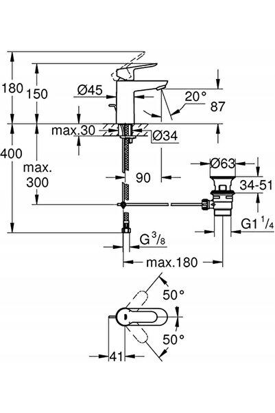 Grohe Baterie de lavoar BauEdge S 23802000 Crom