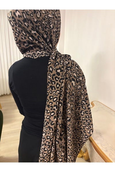 LALEZER Medine İpeği Leopar Desenli Şal