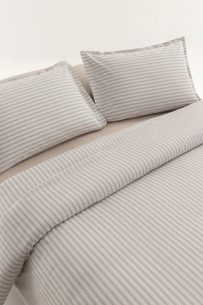 Yataş Eldon 100% Cotton Double XL Duvet Cover Set - Beige