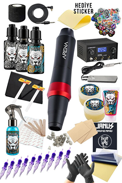 Tattoo Arena Shotle Red Dövme Makinesi Seti – Yeni Başlayanlar İçin Profesyon...