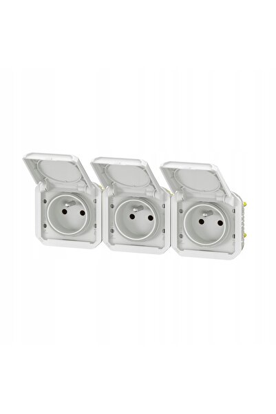 Legrand PLEXO Priză triplă etanșă IP55 încastrată orizontală albă