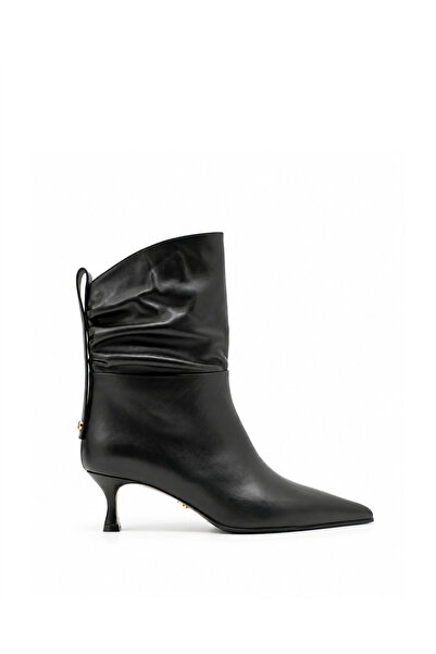 Vario Genuine Leather Pointed Toe Boots 053 Black (Black)