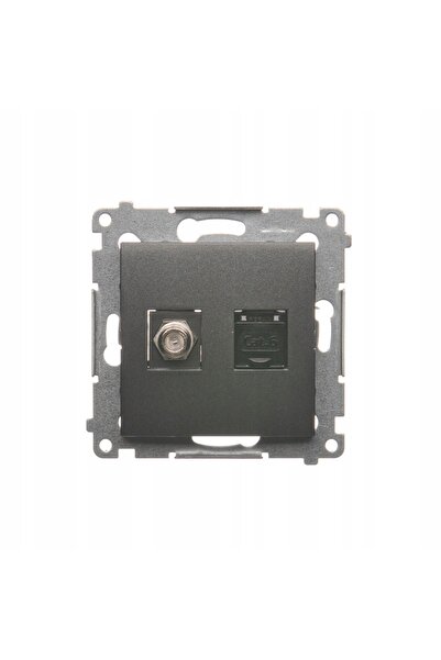 Kontakt-Simon SIMON 54 Antenă + priză computer RJ45 cat.6 antracit DASFRJ45.0...