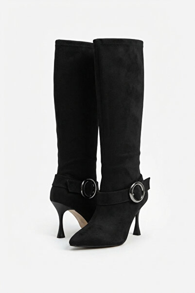 ForYou4 Buckle Suede Heeled Women's Boots Suede Daily Wear
