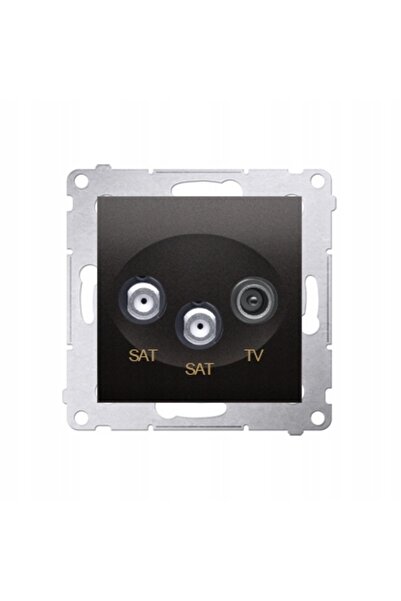 Kontakt-Simon Priză dublă pentru antenă satelit SAT-SAT-RTV (modul), negru ma...