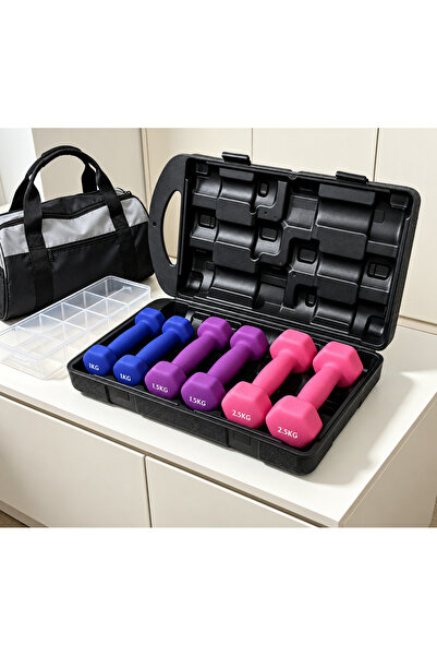 N.zone Colorful Gym Weights Dumbbell Set with Carry Bag and Storage Pvc Surfa...