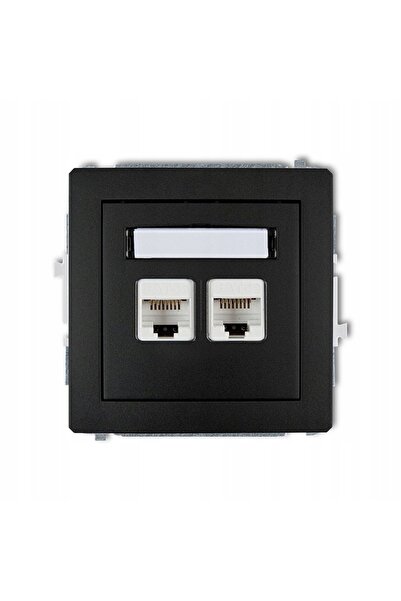 KARLIK Priză de calculator 2xRJ45 5e DECO Negru Mat