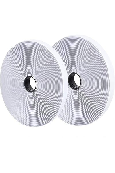 GENERAL White Self Adhesive Hook and Loop Tape 82 Feet / 25m, Heavy Duty Nylo...