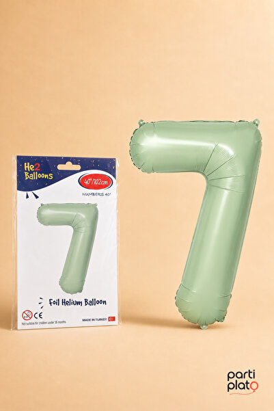 He2 Balloons بالون من رقائق الفويل باللون الأخضر المائي، رقم 7، مقاس 40 بوصة ...