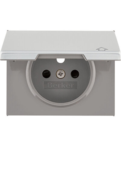 hager Placă Berker K.5 pentru priză z/u și capac din aluminiu