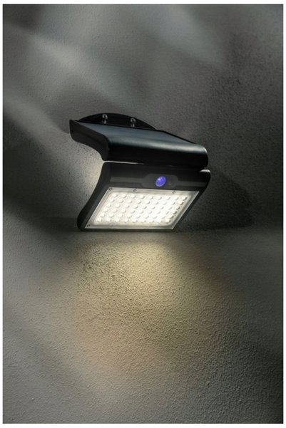 GTV LUMINARĂ SOLARĂ CU SENZOR RAMOS, LED, 300LM, NEGRU