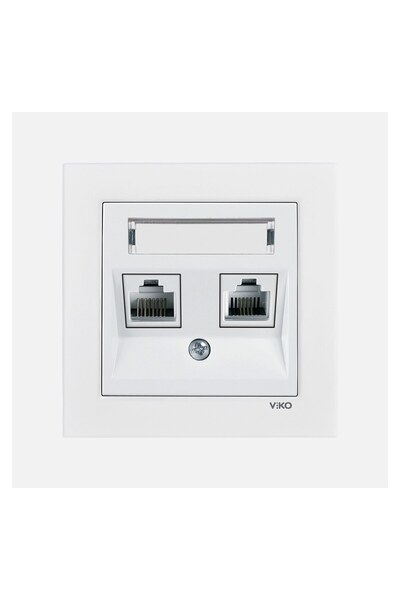 VİKO 3 Adet Karre 55 Beyaz Etiketli D Numeris Cat5e+Cat3