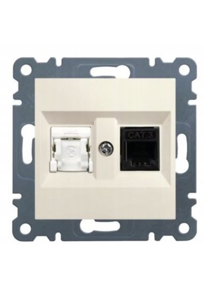 hager Priză telefonică Lumina RJ11/12 + priză de calculator RJ45 crem WL2211