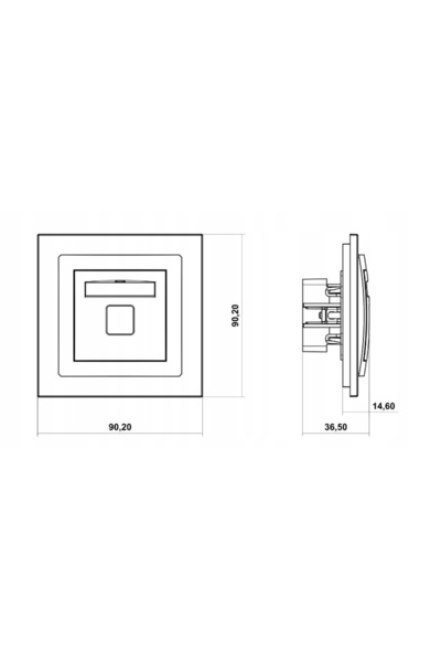 KARLIK DECO Priză de calculator RJ45 cat.5e grafit mat 28DGK-1