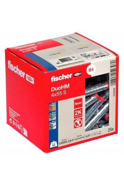 Fischer DUOHM 4X55MM S PH PZ Șurub cu cap de lentilă pentru placă GK 25 bucăți